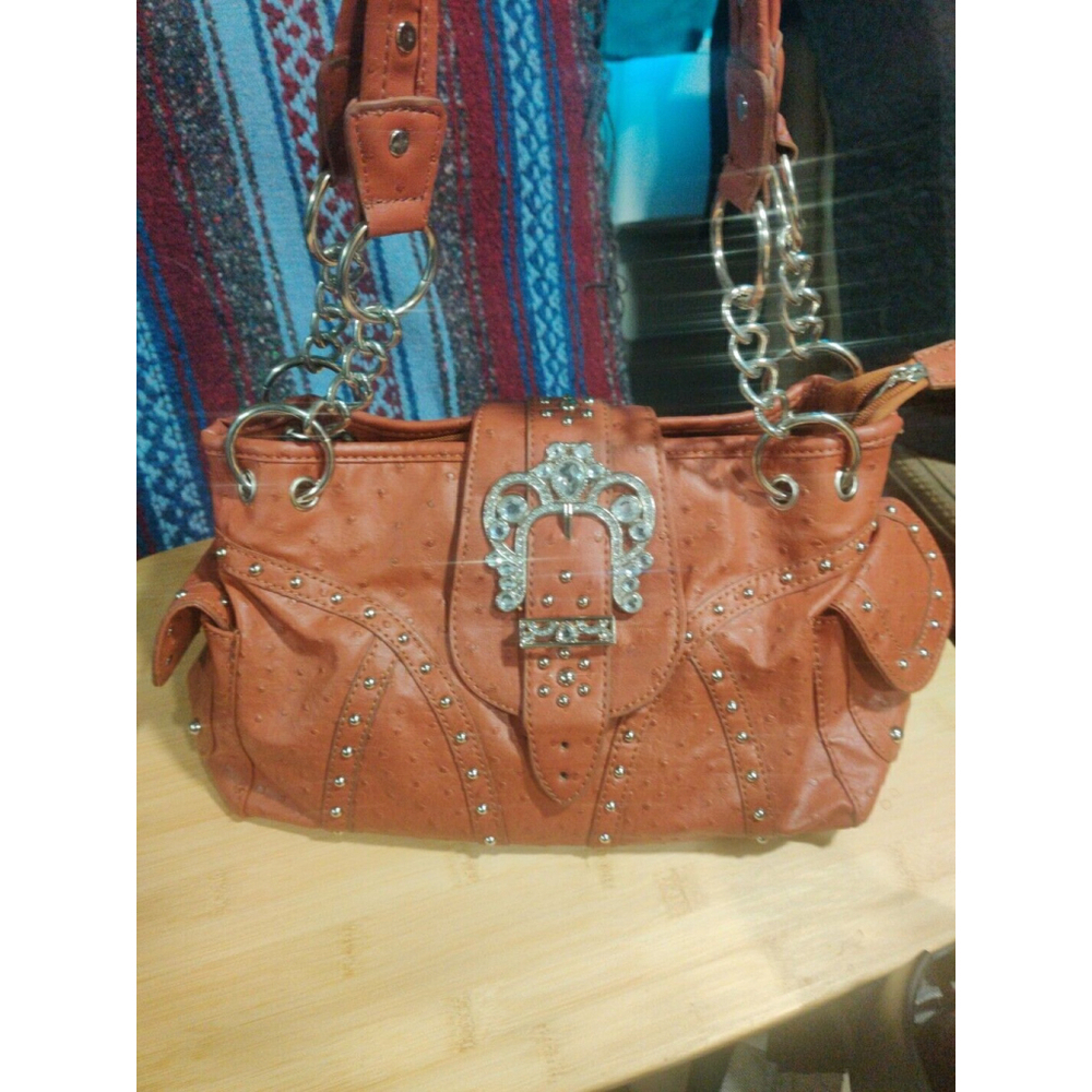 yesir purse Brown Ostrich Pattern